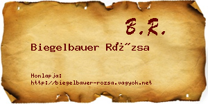 Biegelbauer Rózsa névjegykártya